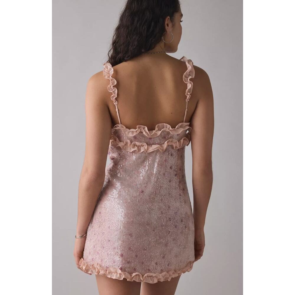 For Love & Lemons Sophia Sequin Mini Dress in Pink - Picture 2 of 9